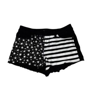 Blackheart Women's Junior Size 7 Low Rise Short Denim American Flag Stretchy